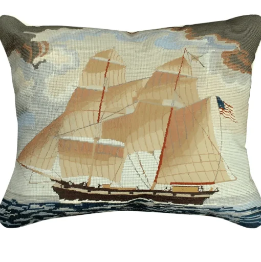 Brig Georgiana Ship Wool Pillow By Michaelian Home