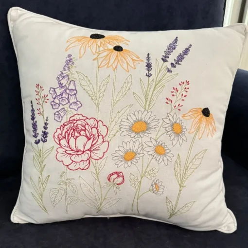 Embroidered Botanical Pillow - Mount Vernon Exclusive