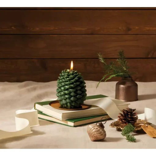 Frasier Fir Pinecone-Shaped Candle with Tray