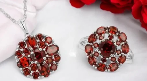 Garnet Cluster Necklace
