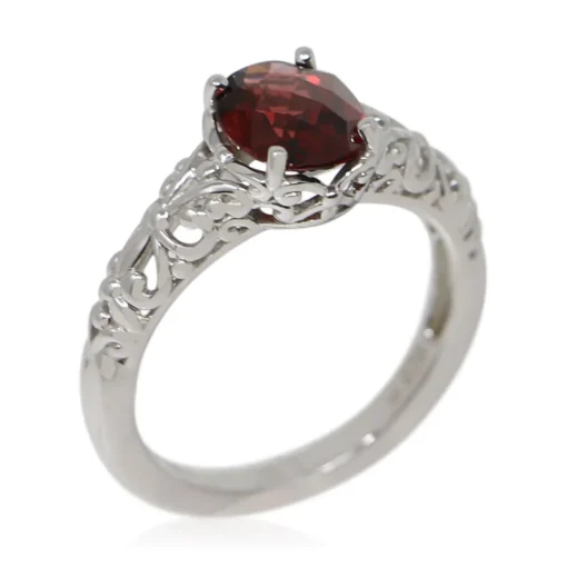 Sterling Silver and Garnet Ring