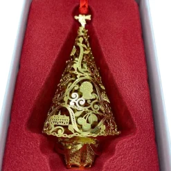 Three-Dimensional Brass Christmas Tree Ornament