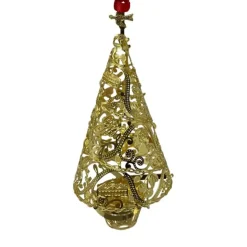Three-Dimensional Brass Christmas Tree Ornament