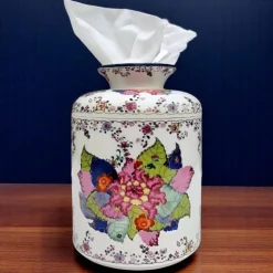 Tobacco Leaf Porcelain Tissue Box Cover Jar