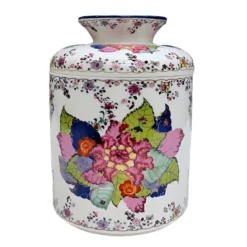 Tobacco Leaf Porcelain Tissue Box Cover Jar