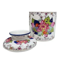 Tobacco Leaf Porcelain Tissue Box Cover Jar